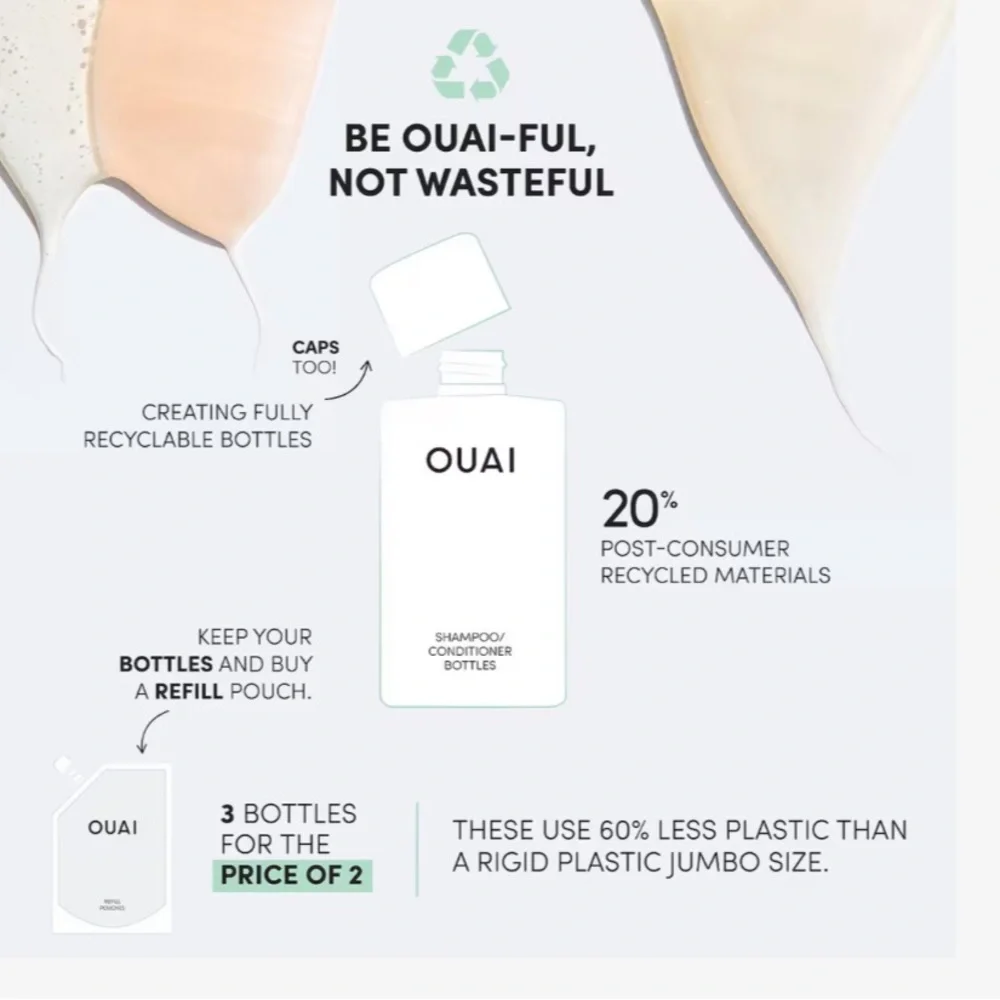 OUAI Detox Clarifying Hair Shampoo Refill 32 oz cleanse remove build up smells 👌